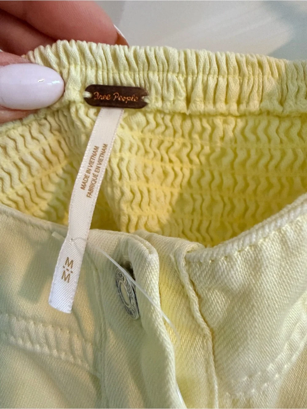 Free People Pale Yellow Button-Front Spaghetti Strap Maxi Dress